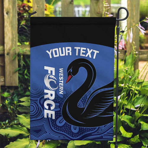 Custom Australia Western Force Garden Flag Black Swan Aboriginal Blue Version