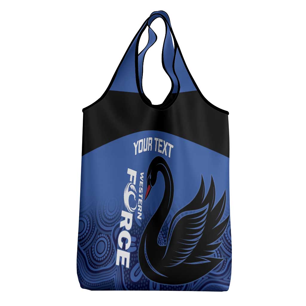 Custom Australia Western Force Grocery Bag Black Swan Aboriginal Blue Version