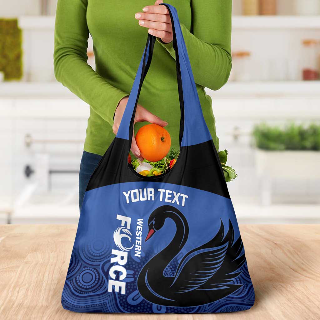 Custom Australia Western Force Grocery Bag Black Swan Aboriginal Blue Version