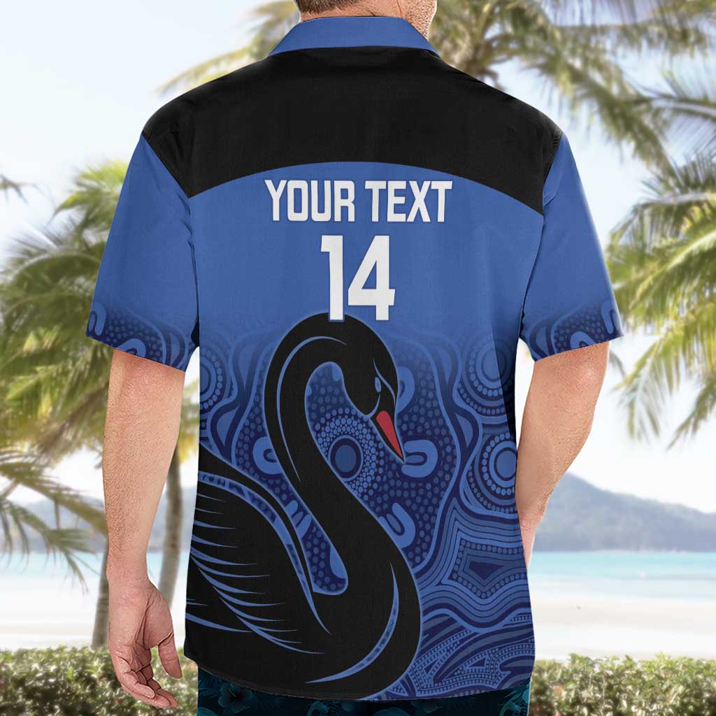 Custom Australia Western Force Hawaiian Shirt Black Swan Aboriginal Blue Version