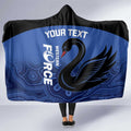 Custom Australia Western Force Hooded Blanket Black Swan Aboriginal Blue Version