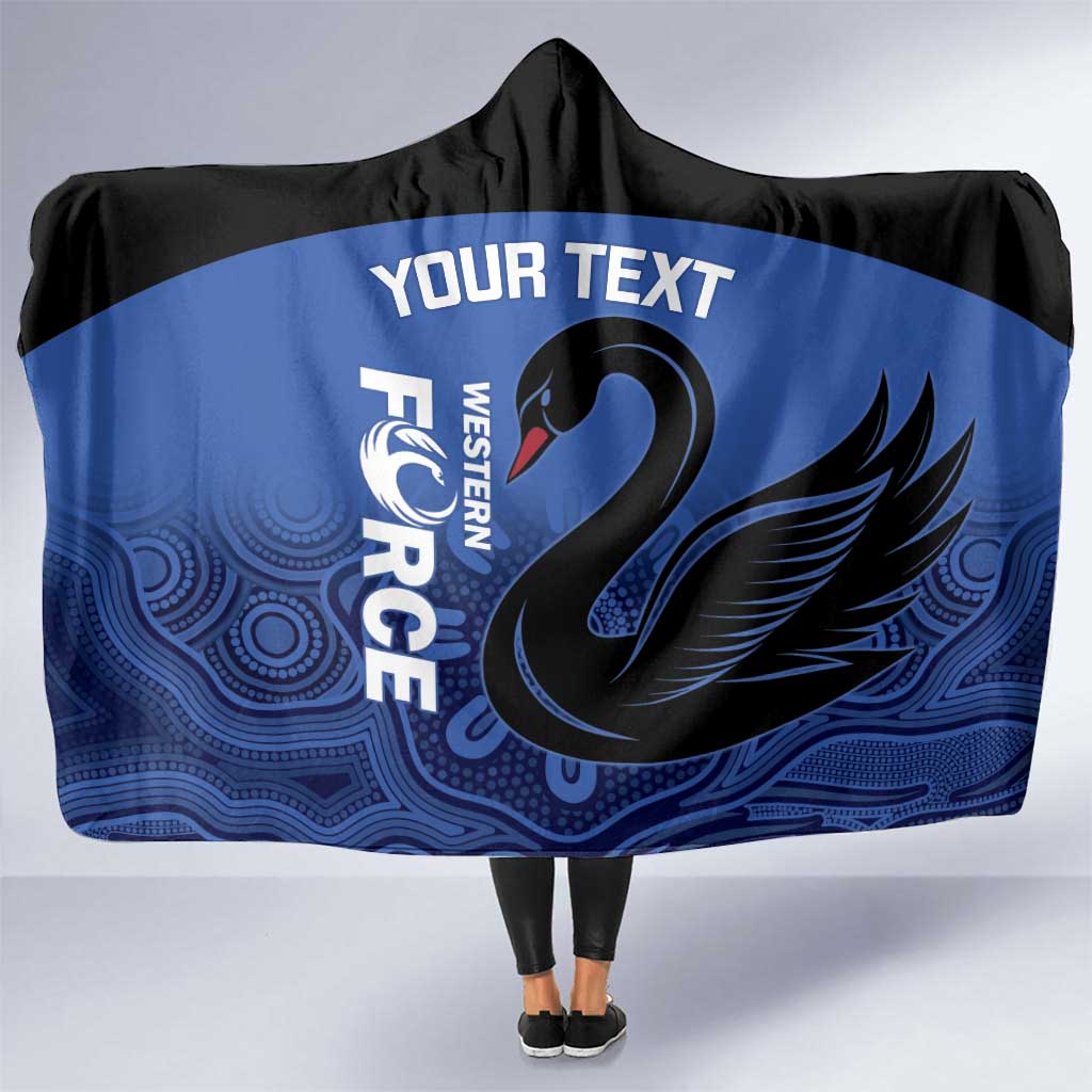 Custom Australia Western Force Hooded Blanket Black Swan Aboriginal Blue Version