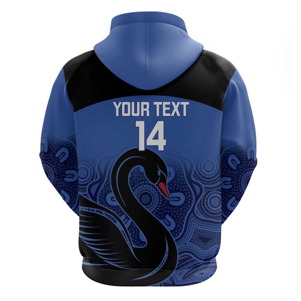 Custom Australia Western Force Hoodie Black Swan Aboriginal Blue Version