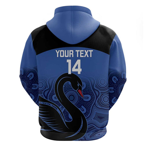 Custom Australia Western Force Hoodie Black Swan Aboriginal Blue Version