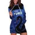 Custom Australia Western Force Hoodie Dress Black Swan Aboriginal Blue Version