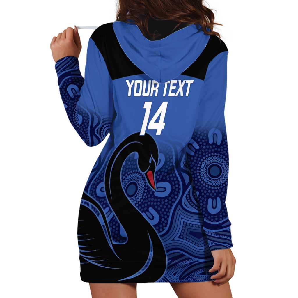 Custom Australia Western Force Hoodie Dress Black Swan Aboriginal Blue Version