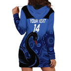 Custom Australia Western Force Hoodie Dress Black Swan Aboriginal Blue Version
