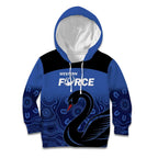 Custom Australia Western Force Kid Hoodie Black Swan Aboriginal Blue Version