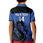 Custom Australia Western Force Kid Polo Shirt Black Swan Aboriginal Blue Version