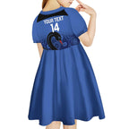 Custom Australia Western Force Kid Short Sleeve Dress Black Swan Aboriginal Blue Version