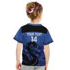 Custom Australia Western Force Kid T Shirt Black Swan Aboriginal Blue Version