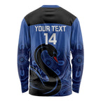 Custom Australia Western Force Long Sleeve Shirt Black Swan Aboriginal Blue Version