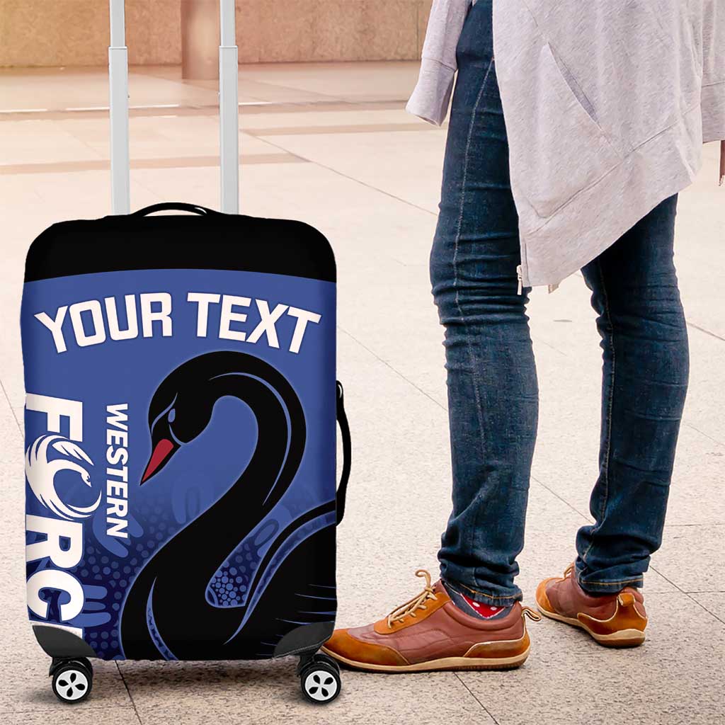 Custom Australia Western Force Luggage Cover Black Swan Aboriginal Blue Version