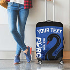 Custom Australia Western Force Luggage Cover Black Swan Aboriginal Blue Version