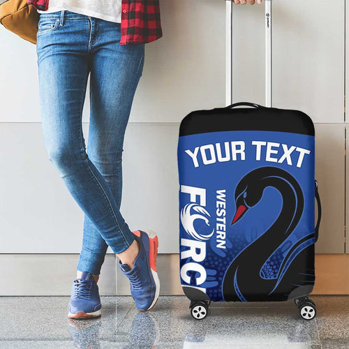 Custom Australia Western Force Luggage Cover Black Swan Aboriginal Blue Version