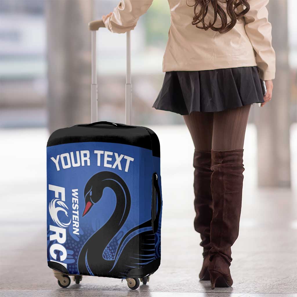 Custom Australia Western Force Luggage Cover Black Swan Aboriginal Blue Version