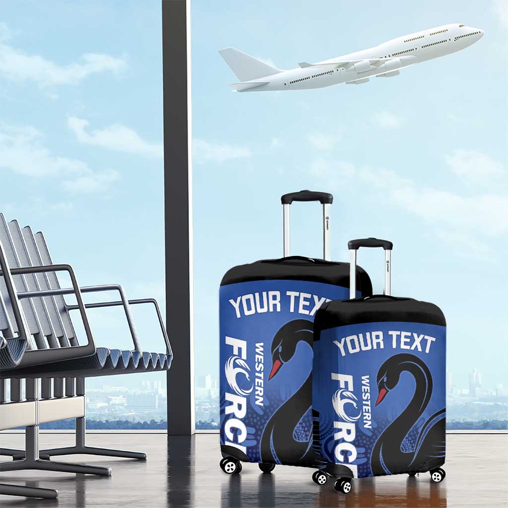 Custom Australia Western Force Luggage Cover Black Swan Aboriginal Blue Version