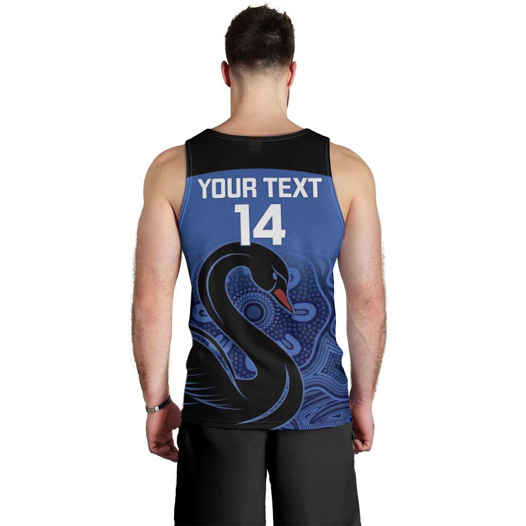 Custom Australia Western Force Men Tank Top Black Swan Aboriginal Blue Version