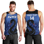 Custom Australia Western Force Men Tank Top Black Swan Aboriginal Blue Version
