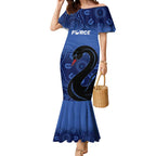 Custom Australia Western Force Mermaid Dress Black Swan Aboriginal Blue Version