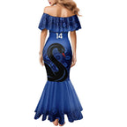 Custom Australia Western Force Mermaid Dress Black Swan Aboriginal Blue Version