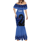 Custom Australia Western Force Mermaid Dress Black Swan Aboriginal Blue Version