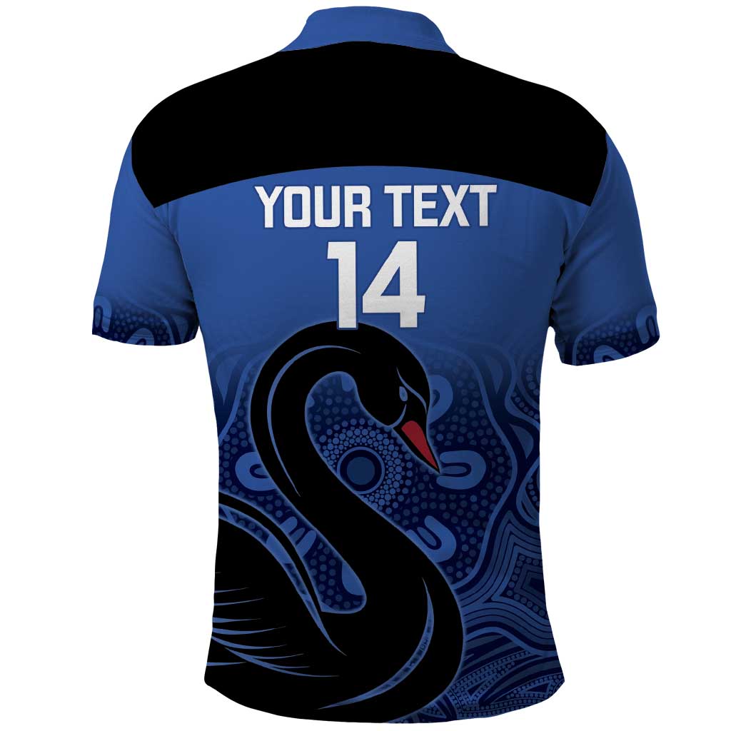 Custom Australia Western Force Polo Shirt Black Swan Aboriginal Blue Version