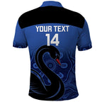 Custom Australia Western Force Polo Shirt Black Swan Aboriginal Blue Version