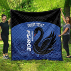 Custom Australia Western Force Quilt Black Swan Aboriginal Blue Version
