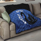 Custom Australia Western Force Quilt Black Swan Aboriginal Blue Version
