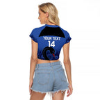 Custom Australia Western Force Raglan Cropped T Shirt Black Swan Aboriginal Blue Version