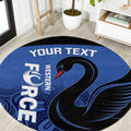 Custom Australia Western Force Round Carpet Black Swan Aboriginal Blue Version