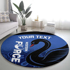 Custom Australia Western Force Round Carpet Black Swan Aboriginal Blue Version