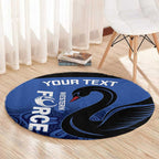 Custom Australia Western Force Round Carpet Black Swan Aboriginal Blue Version