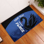 Custom Australia Western Force Rubber Doormat Black Swan Aboriginal Blue Version