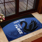 Custom Australia Western Force Rubber Doormat Black Swan Aboriginal Blue Version
