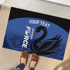 Custom Australia Western Force Rubber Doormat Black Swan Aboriginal Blue Version