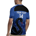 Custom Australia Western Force Rugby Jersey Black Swan Aboriginal Blue Version