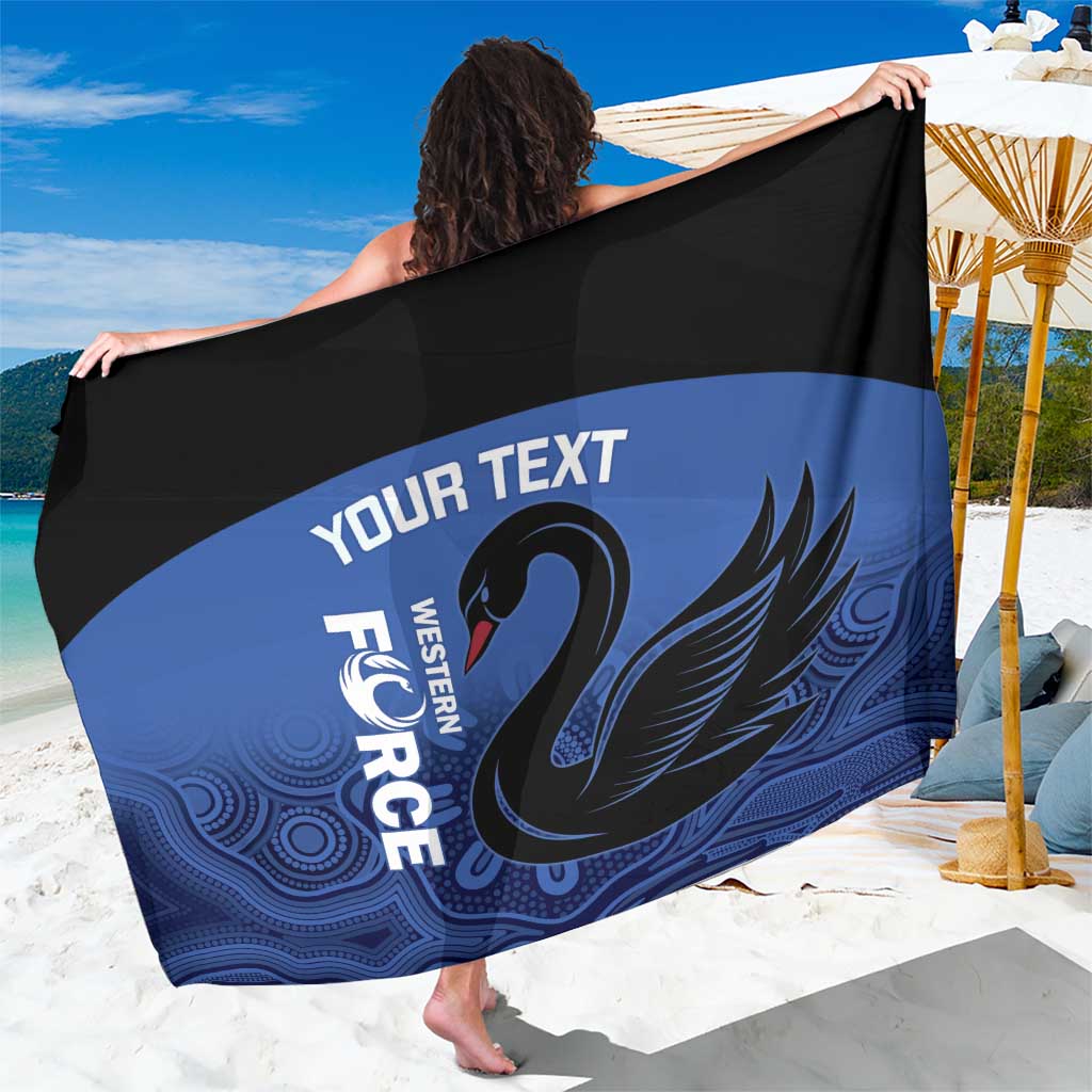 Custom Australia Western Force Sarong Black Swan Aboriginal Blue Version