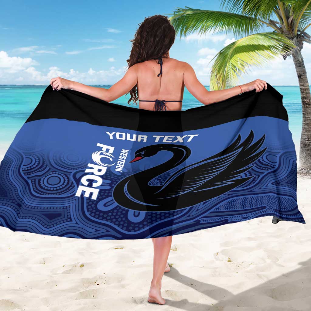 Custom Australia Western Force Sarong Black Swan Aboriginal Blue Version