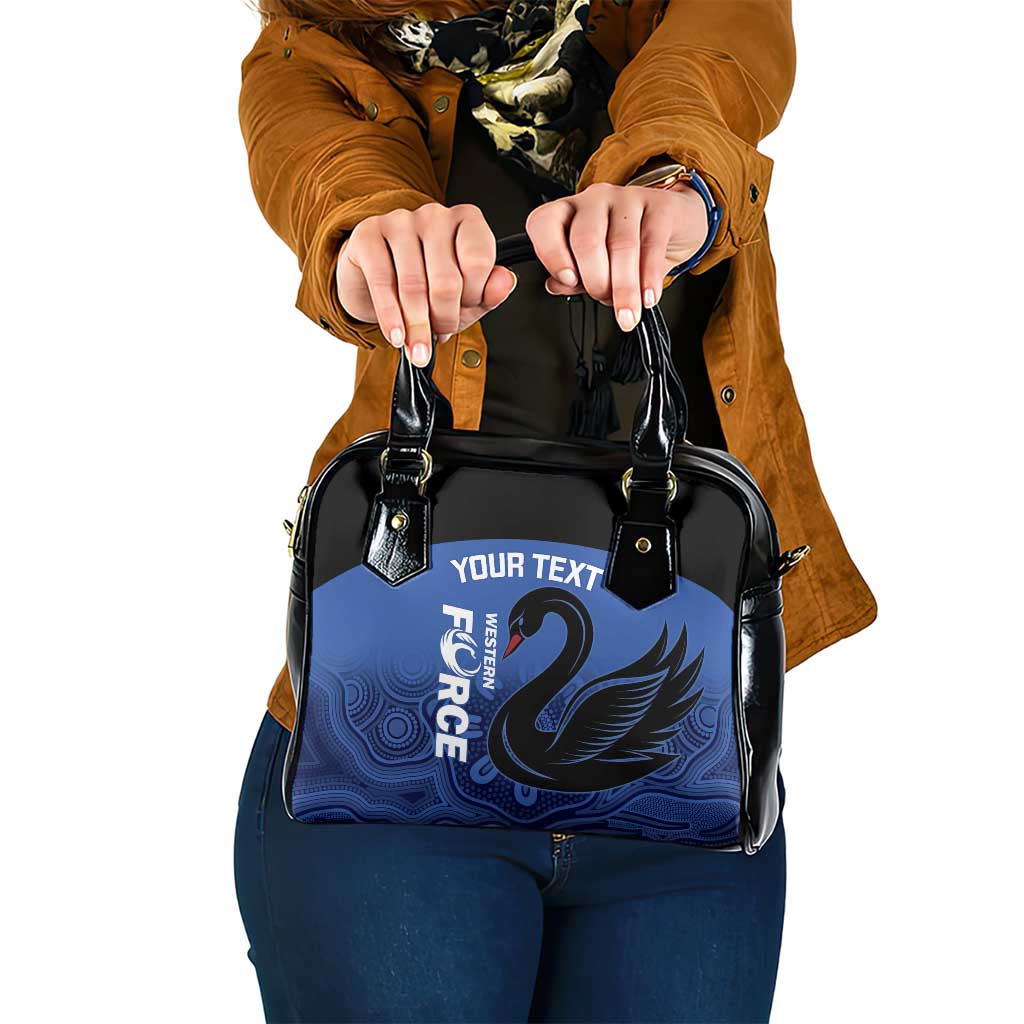 Custom Australia Western Force Shoulder Handbag Black Swan Aboriginal Blue Version