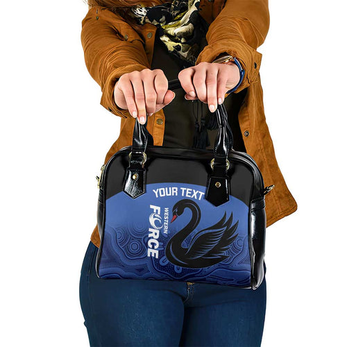 Custom Australia Western Force Shoulder Handbag Black Swan Aboriginal Blue Version