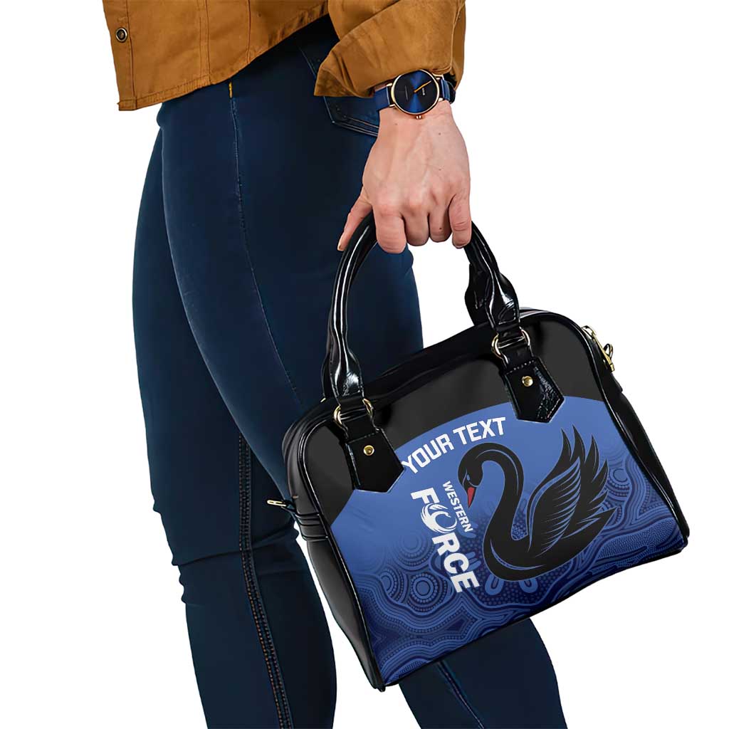 Custom Australia Western Force Shoulder Handbag Black Swan Aboriginal Blue Version