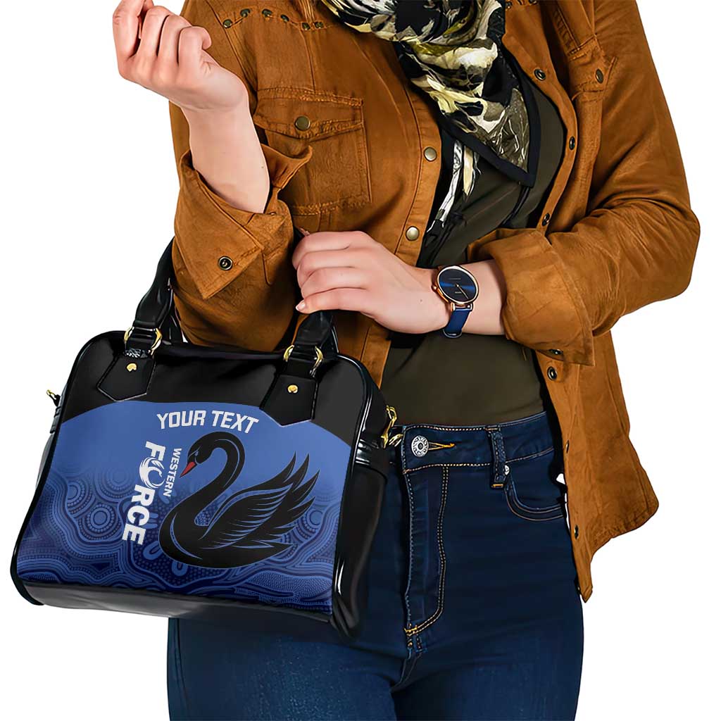 Custom Australia Western Force Shoulder Handbag Black Swan Aboriginal Blue Version