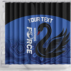 Custom Australia Western Force Shower Curtain Black Swan Aboriginal Blue Version