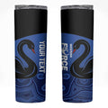 Custom Australia Western Force Skinny Tumbler Black Swan Aboriginal Blue Version
