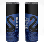 Custom Australia Western Force Skinny Tumbler Black Swan Aboriginal Blue Version