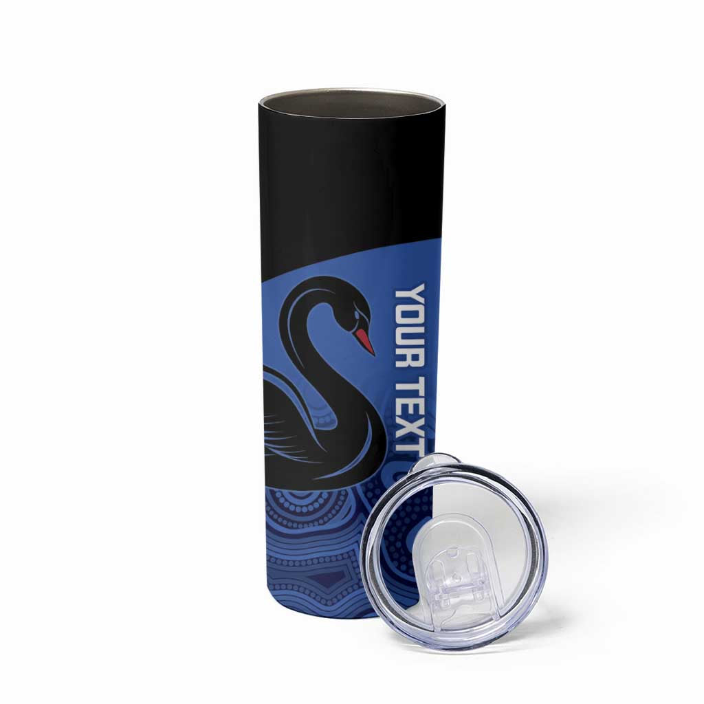 Custom Australia Western Force Skinny Tumbler Black Swan Aboriginal Blue Version