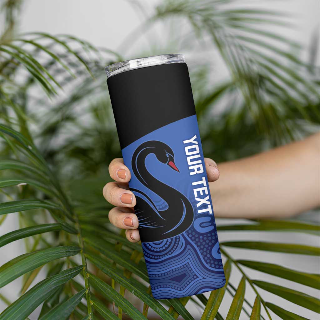 Custom Australia Western Force Skinny Tumbler Black Swan Aboriginal Blue Version