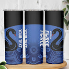 Custom Australia Western Force Skinny Tumbler Black Swan Aboriginal Blue Version